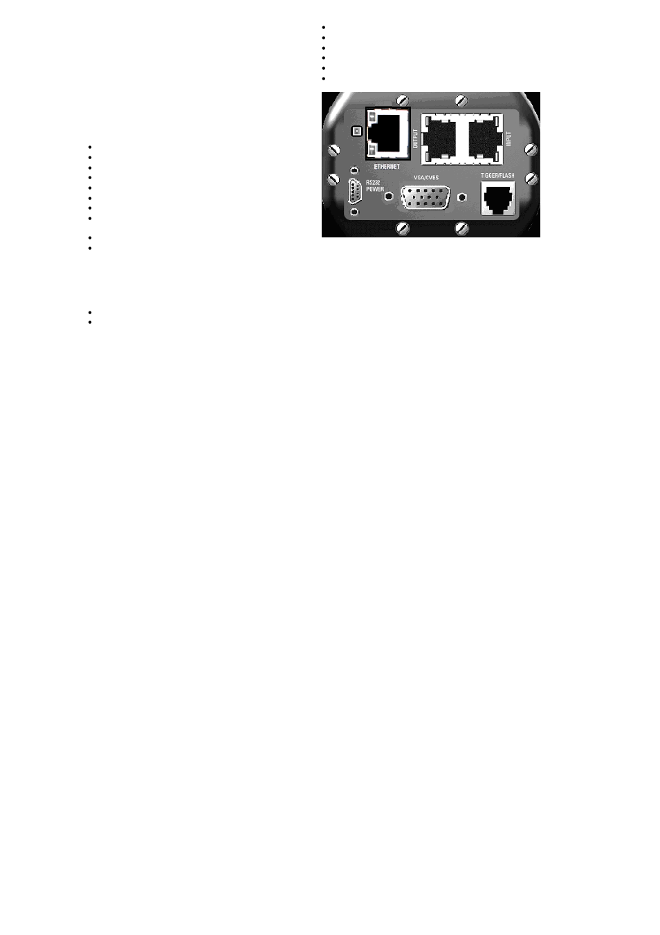 Cmos sensor, Inca 320, Camera connections | Philips INCA 320 User Manual | Page 7 / 24