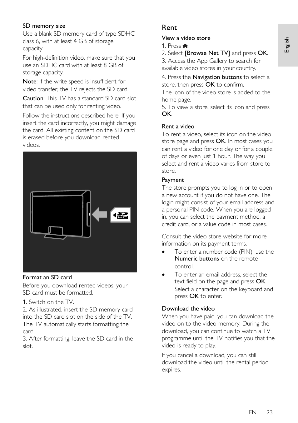 Rent, En 23 | Philips 46PFL66X6H User Manual | Page 23 / 68