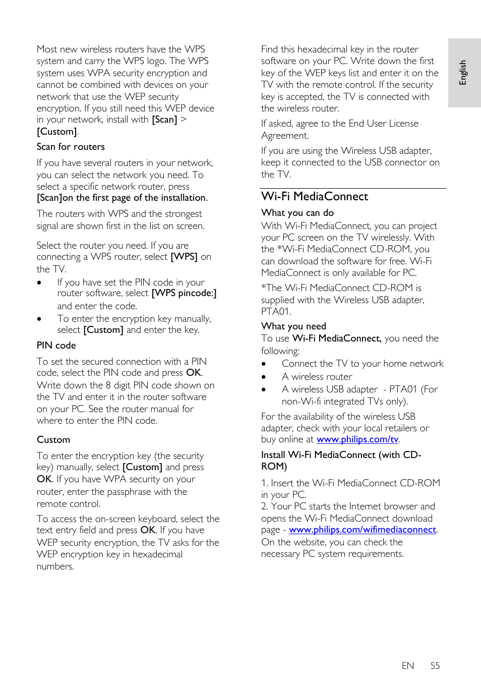 Wi-fi mediaconnect | Philips 46PFL66X6H User Manual | Page 55 / 68