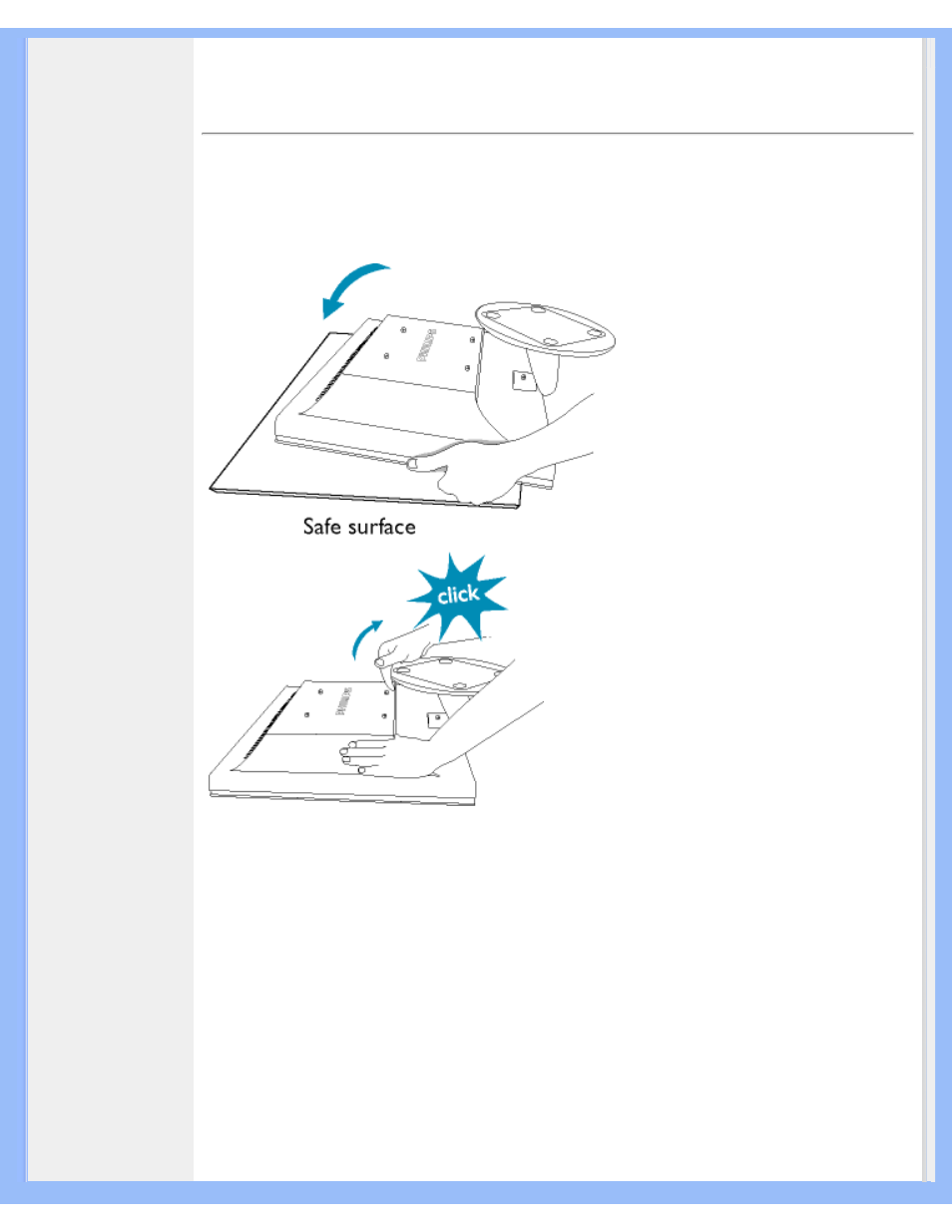 Verwijderen van de voet, Verwijderen van de, Voet | Philips 150b5 User Manual | Page 61 / 87