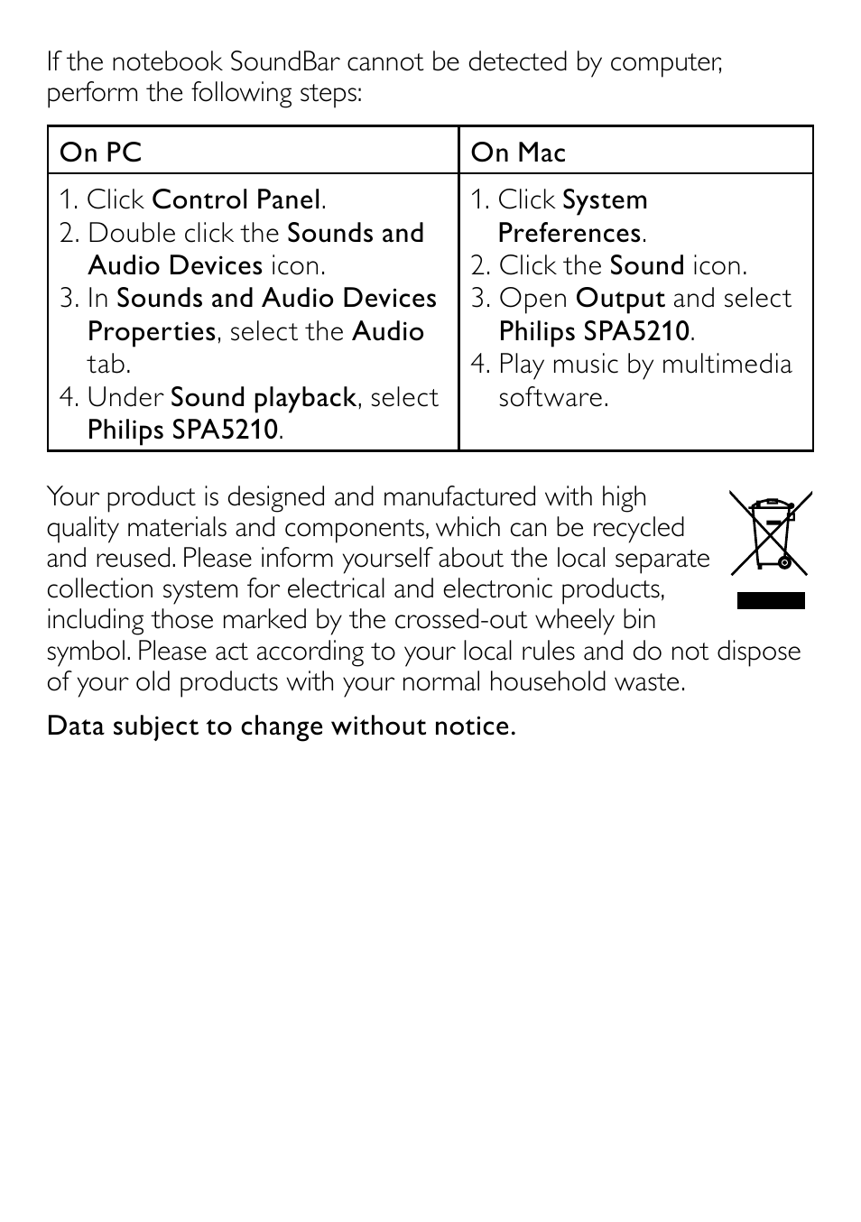 Philips SPA5210B User Manual | Page 4 / 7