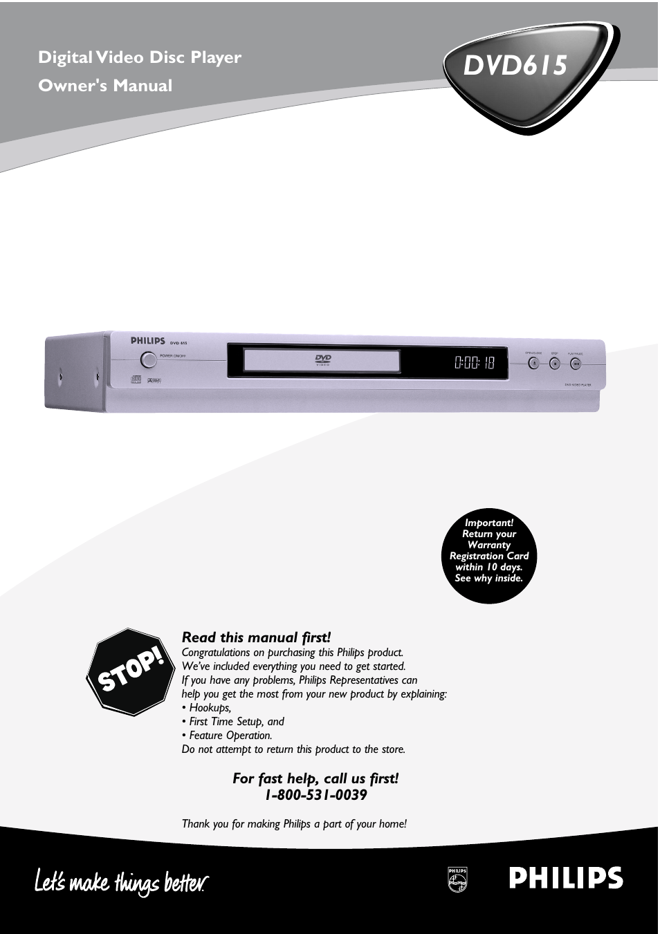 Philips DVD615AT98 User Manual | 48 pages