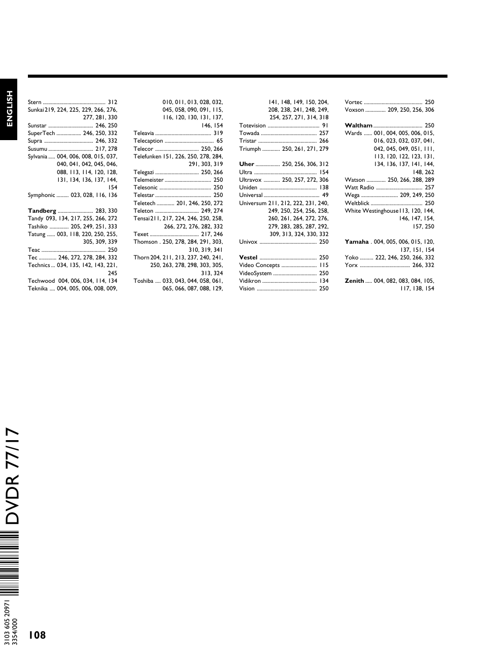 Dvdr 77/17 | Philips DVDR3370H User Manual | Page 120 / 122