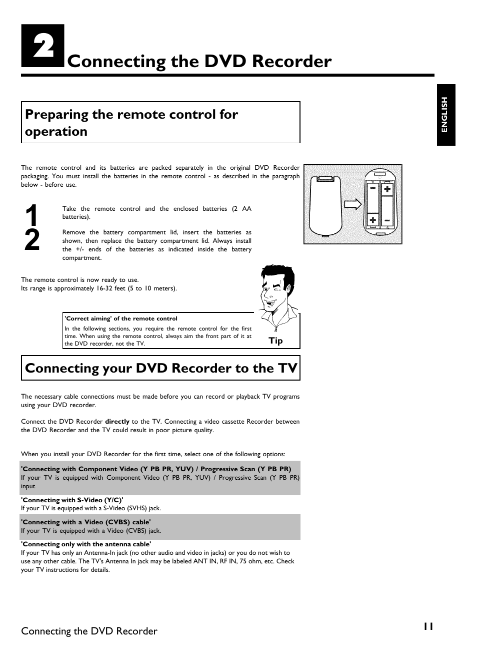 Connecting the dvd recorder | Philips DVDR3370H User Manual | Page 23 / 122