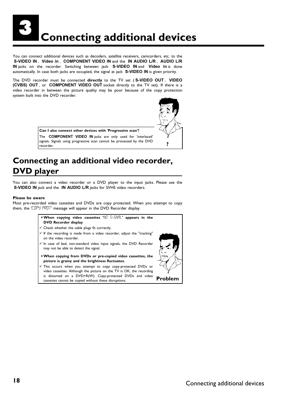 Connecting additional devices | Philips DVDR3370H User Manual | Page 30 / 122