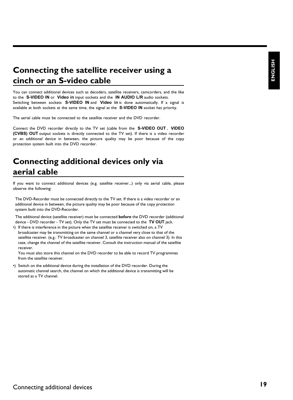 Connecting additional devices | Philips DVDR3370H User Manual | Page 31 / 122