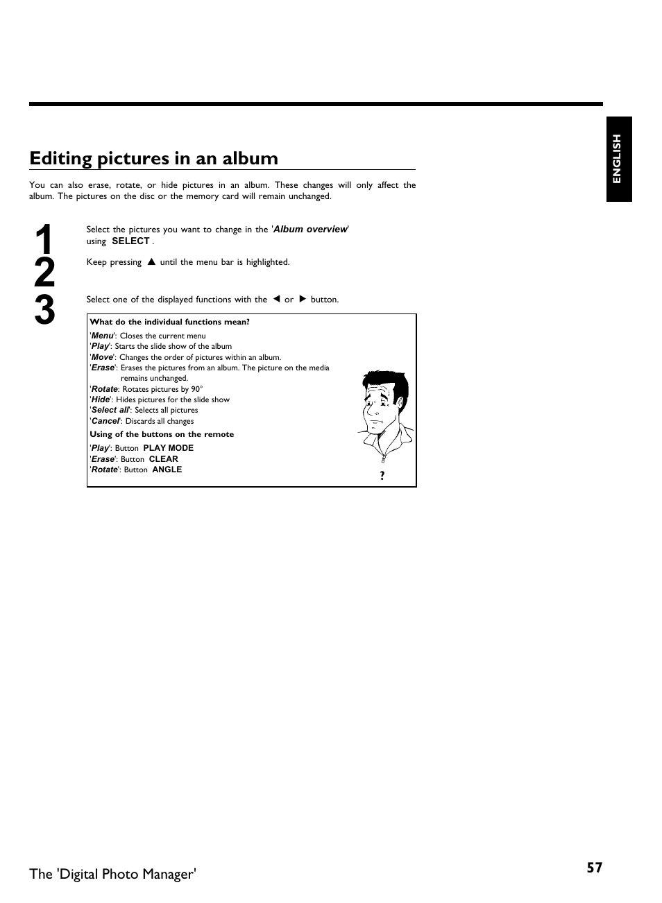 Editing pictures in an album | Philips DVDR3370H User Manual | Page 69 / 122