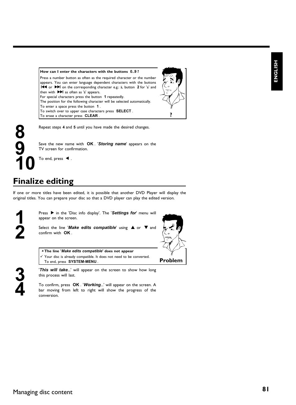 Finalize editing | Philips DVDR3370H User Manual | Page 93 / 122