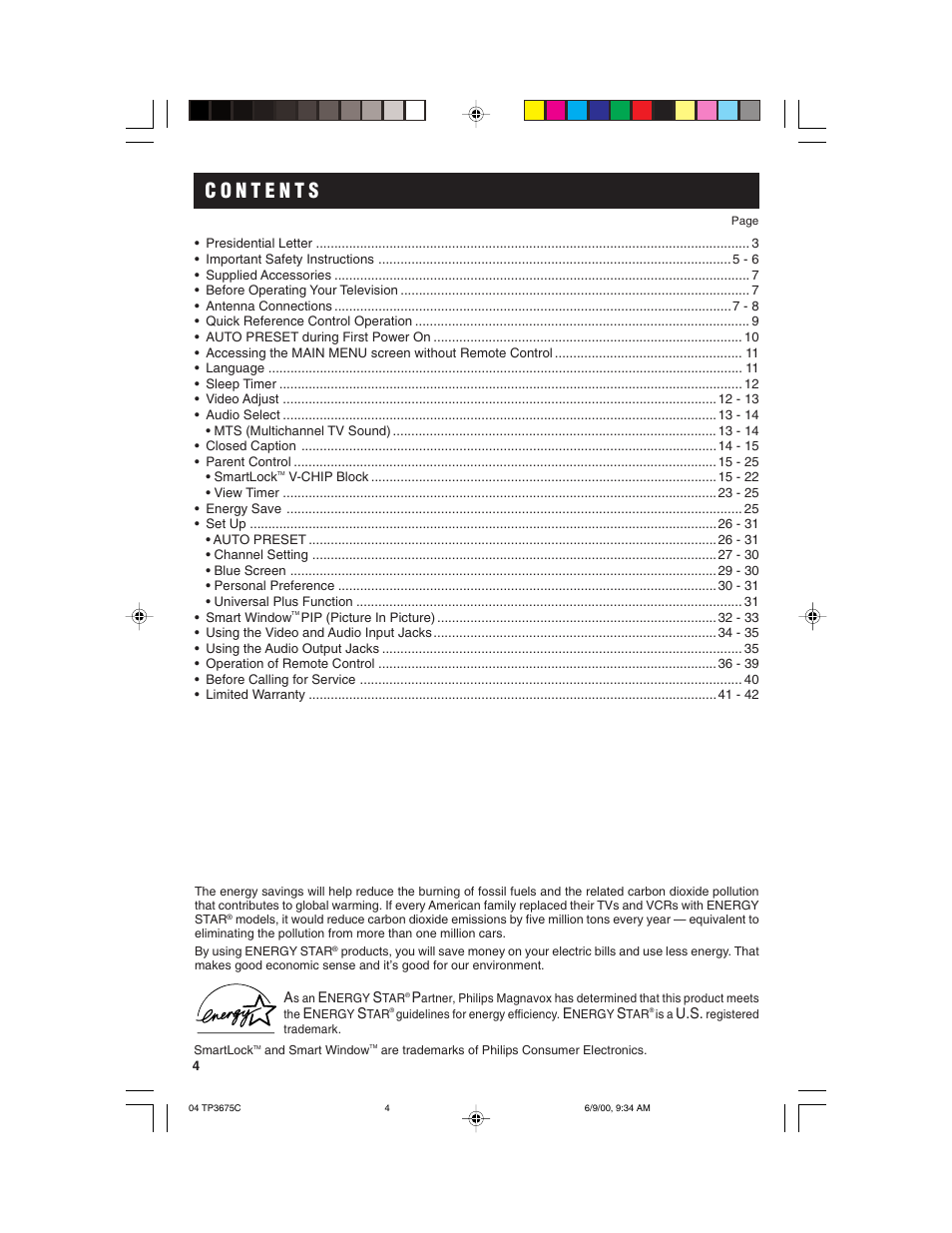 Philips TP3675 User Manual | Page 4 / 48