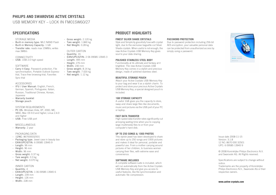 Philips Swarovski SW60/27 User Manual | Page 2 / 2