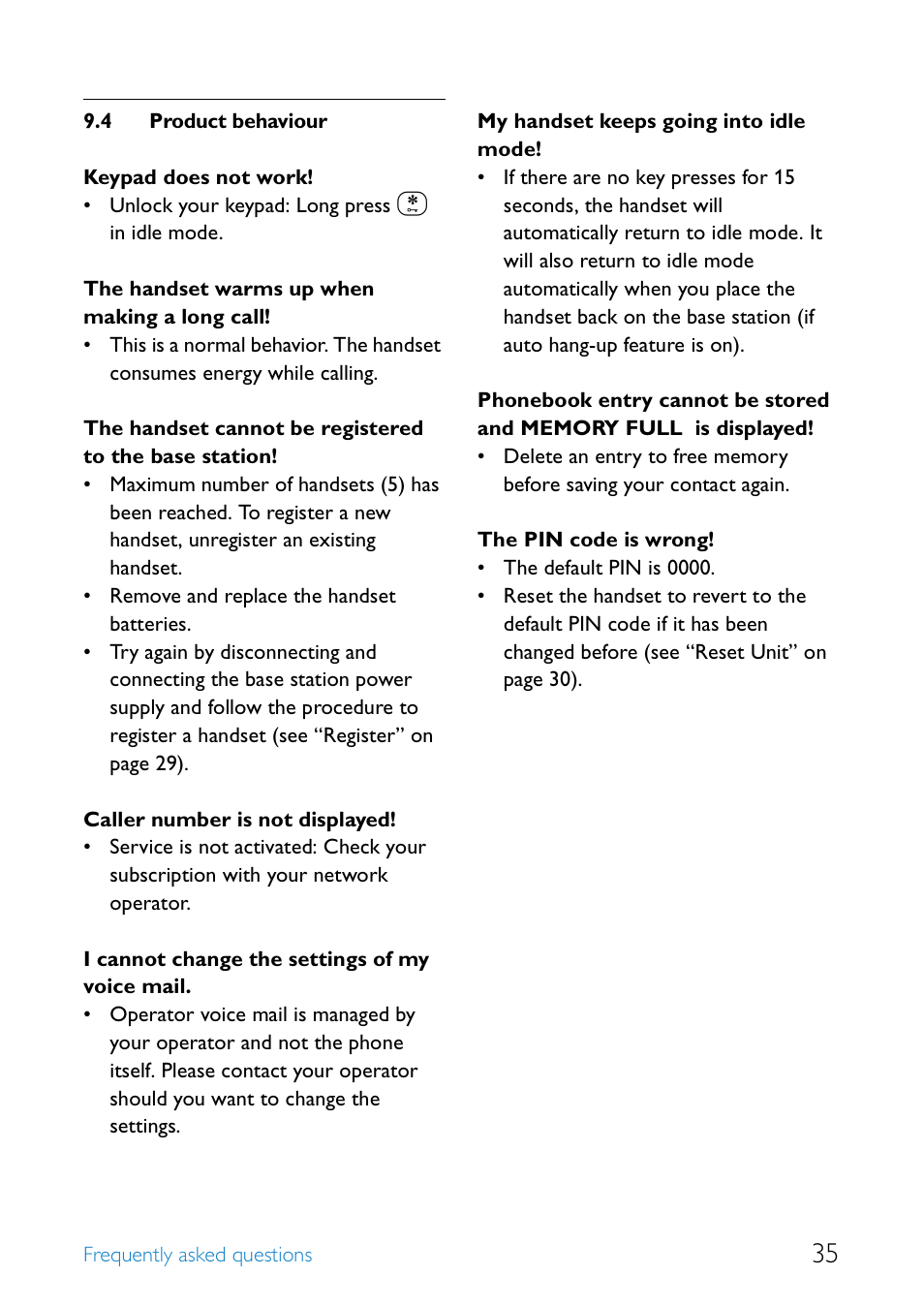 4 product behaviour, Product behaviour | Philips UCZZ01927AB User Manual | Page 37 / 40