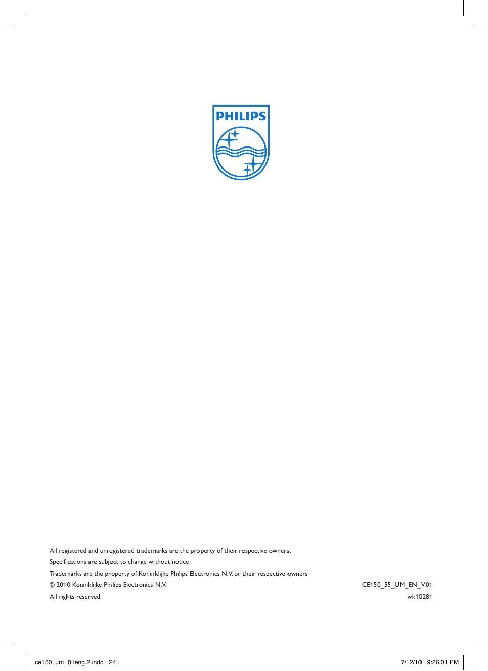 Philips CE150 User Manual | Page 24 / 24