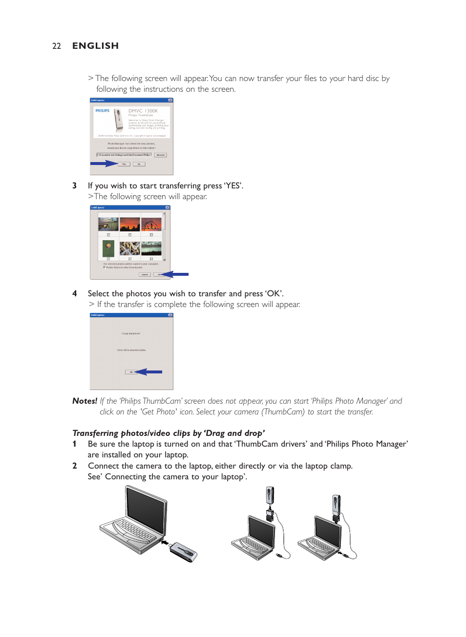 Philips ThumbCam DMVC1300K User Manual | Page 22 / 35