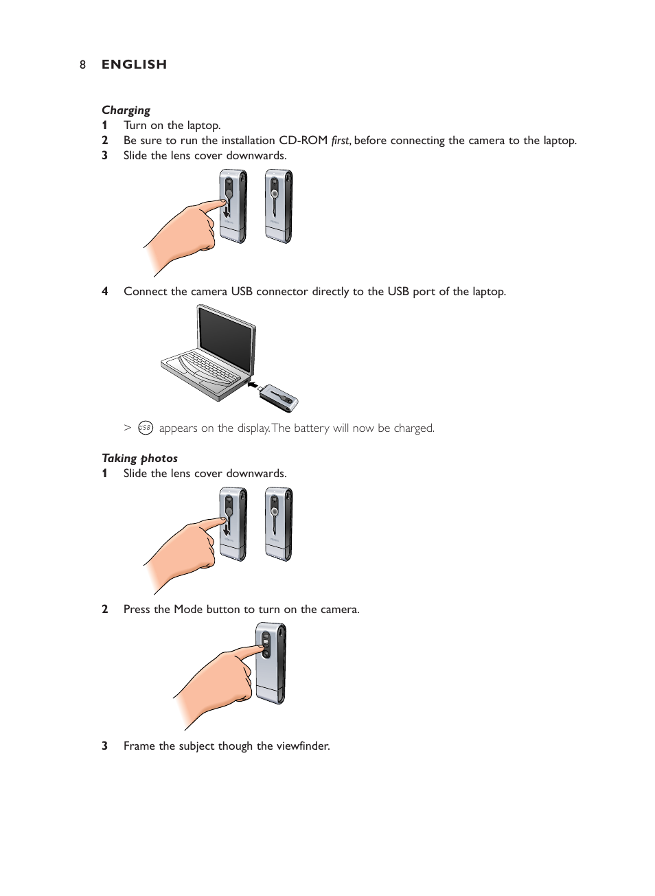 Philips ThumbCam DMVC1300K User Manual | Page 8 / 35