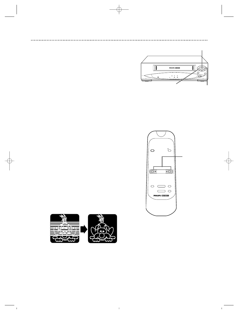 18 playback features, Direct button operation, Automatic playback | Automatic rewind, off, eject, Tape eject, Automatic tracking adjustment, Manual tracking | Philips VPZ210AT User Manual | Page 18 / 24