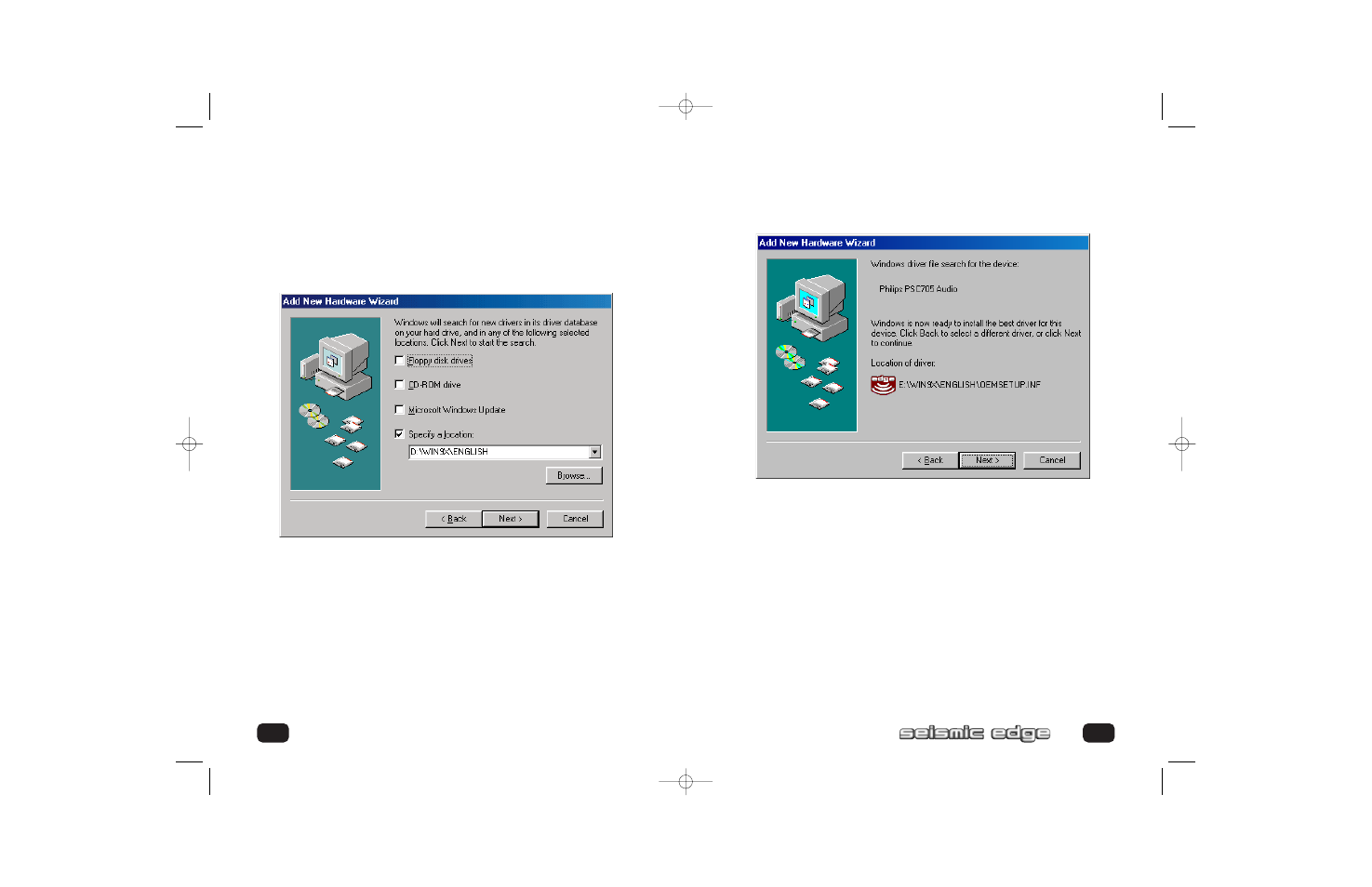 Installing seismic edge | Philips PSC705 User Manual | Page 11 / 34