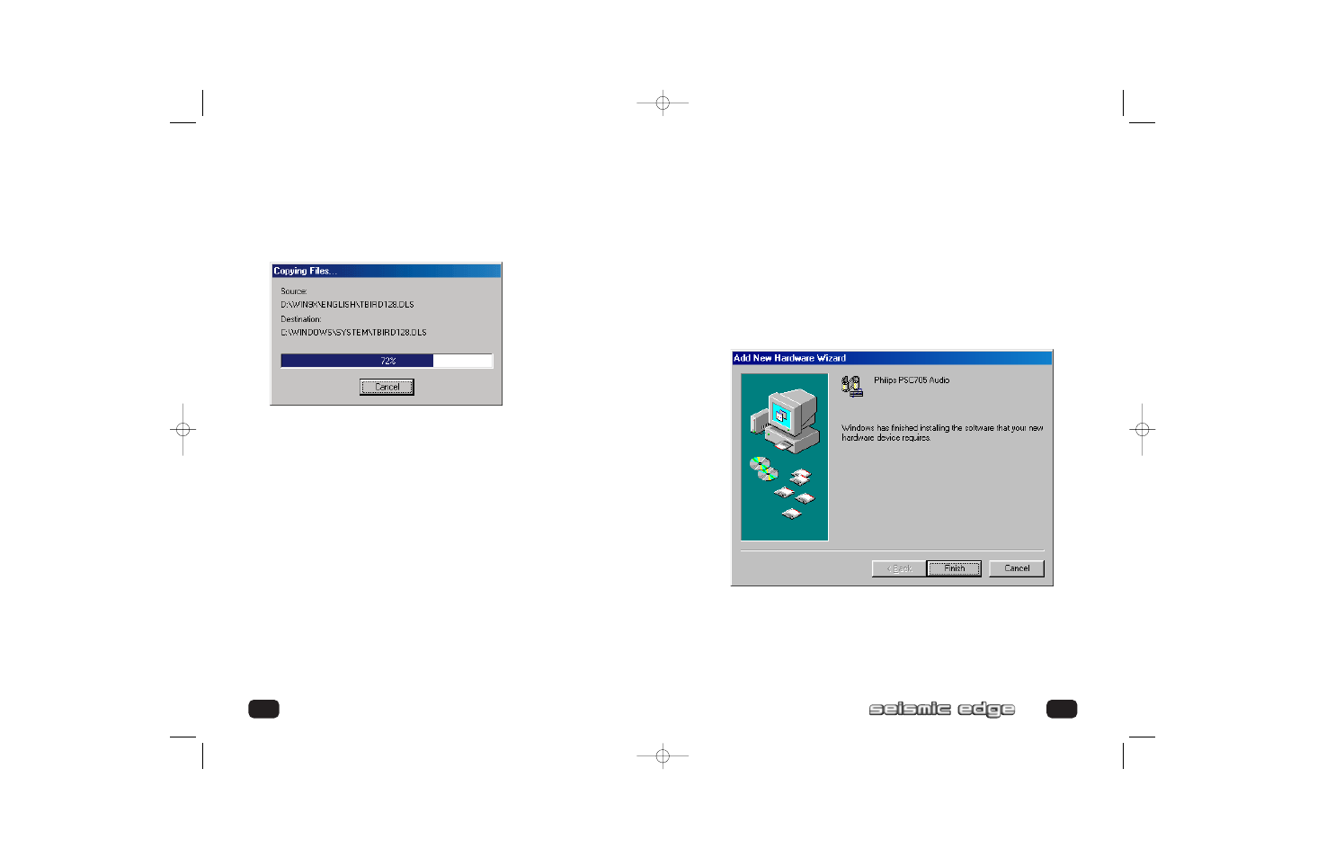 Installing seismic edge | Philips PSC705 User Manual | Page 12 / 34