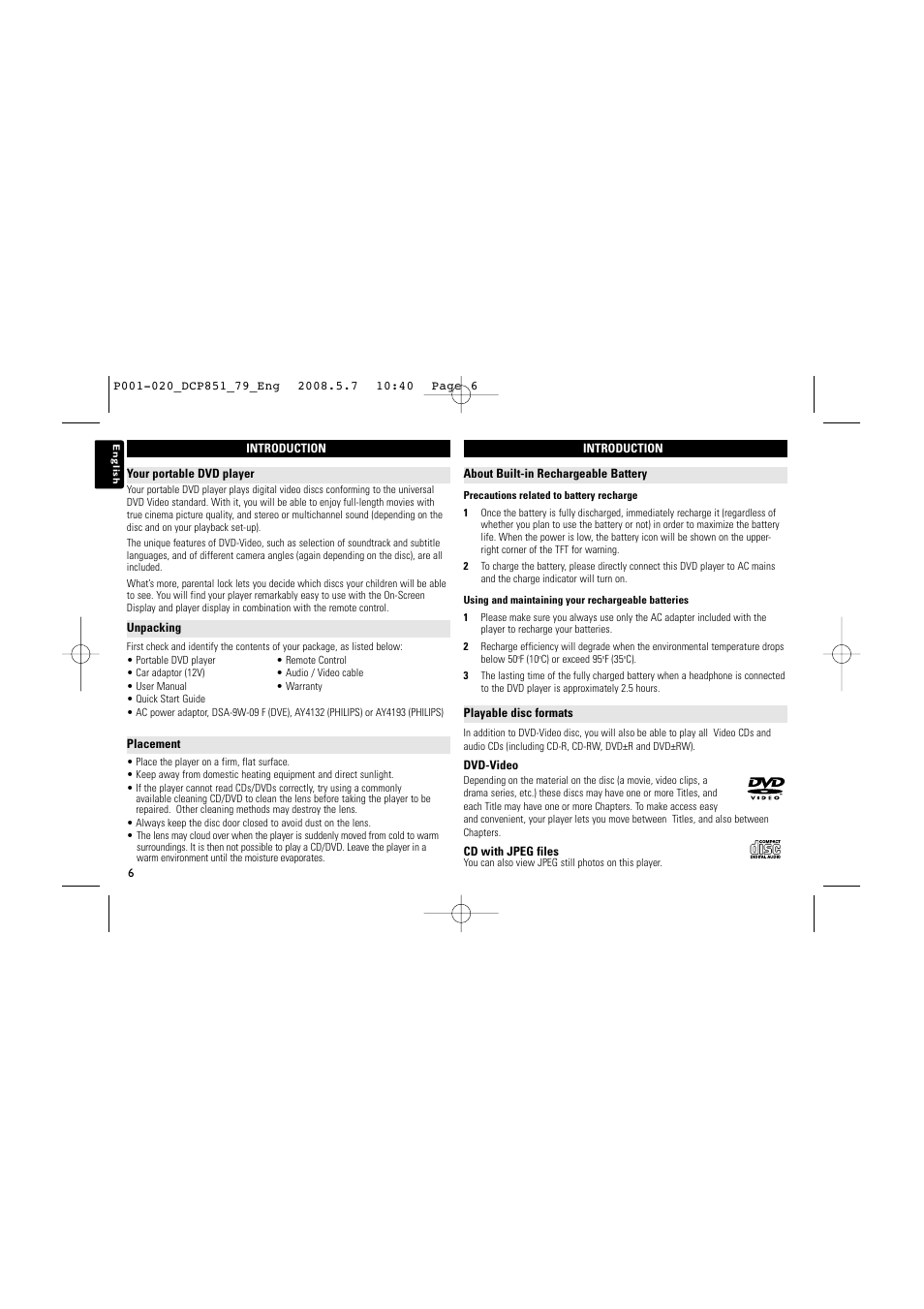 Philips DCP851 User Manual | Page 6 / 20