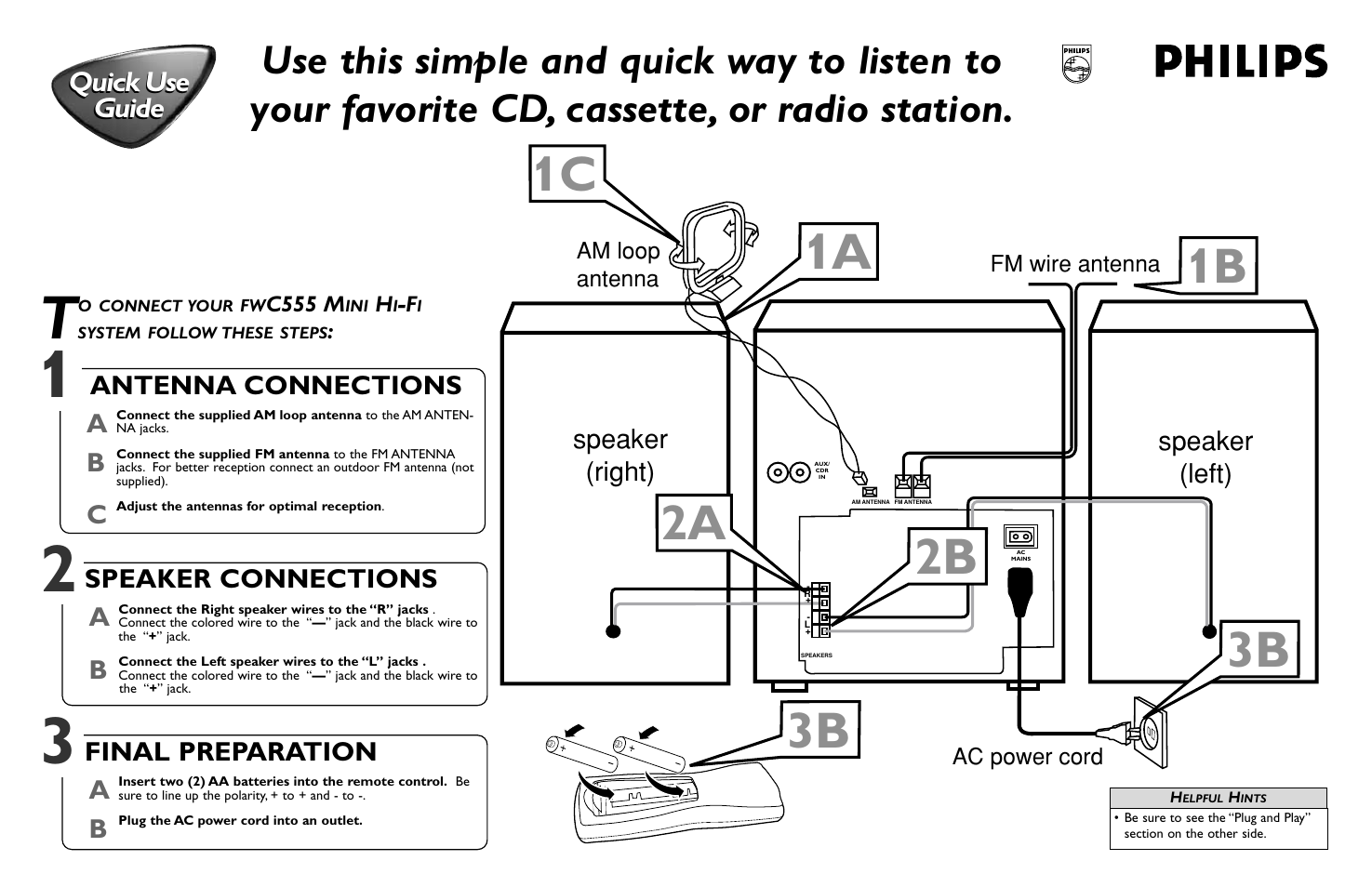 Philips FWC555 User Manual | 2 pages