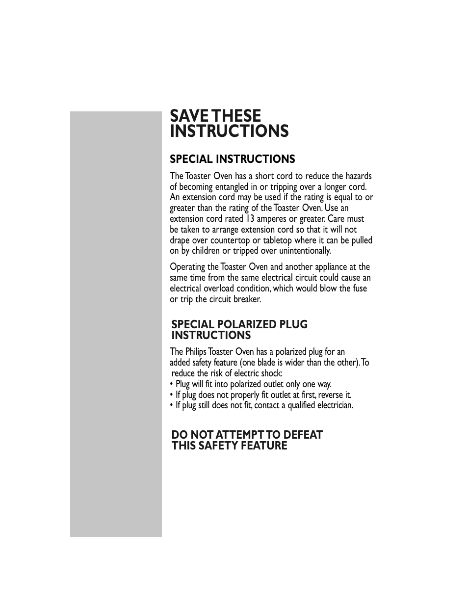 Save these instructions | Philips HD4468 User Manual | Page 5 / 12