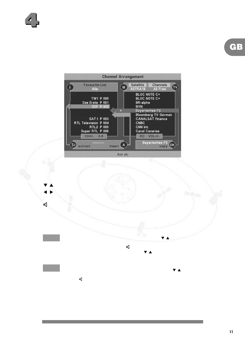Gb menu structure, 1 channels | Philips DSR2000/00M User Manual | Page 13 / 27