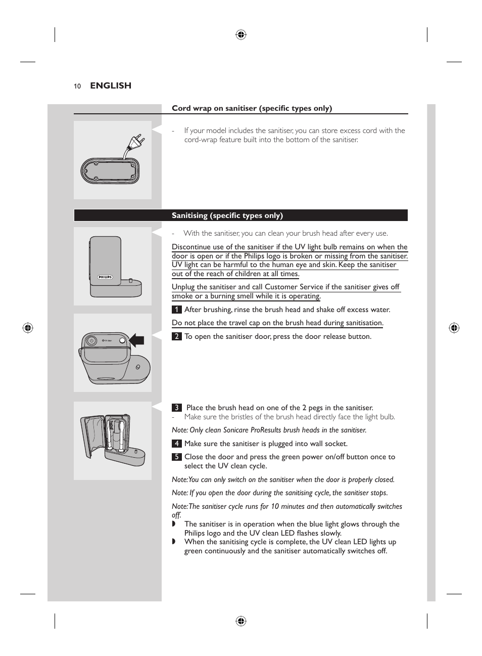 Philips FLEXCARE00 HX6911 User Manual | Page 10 / 64