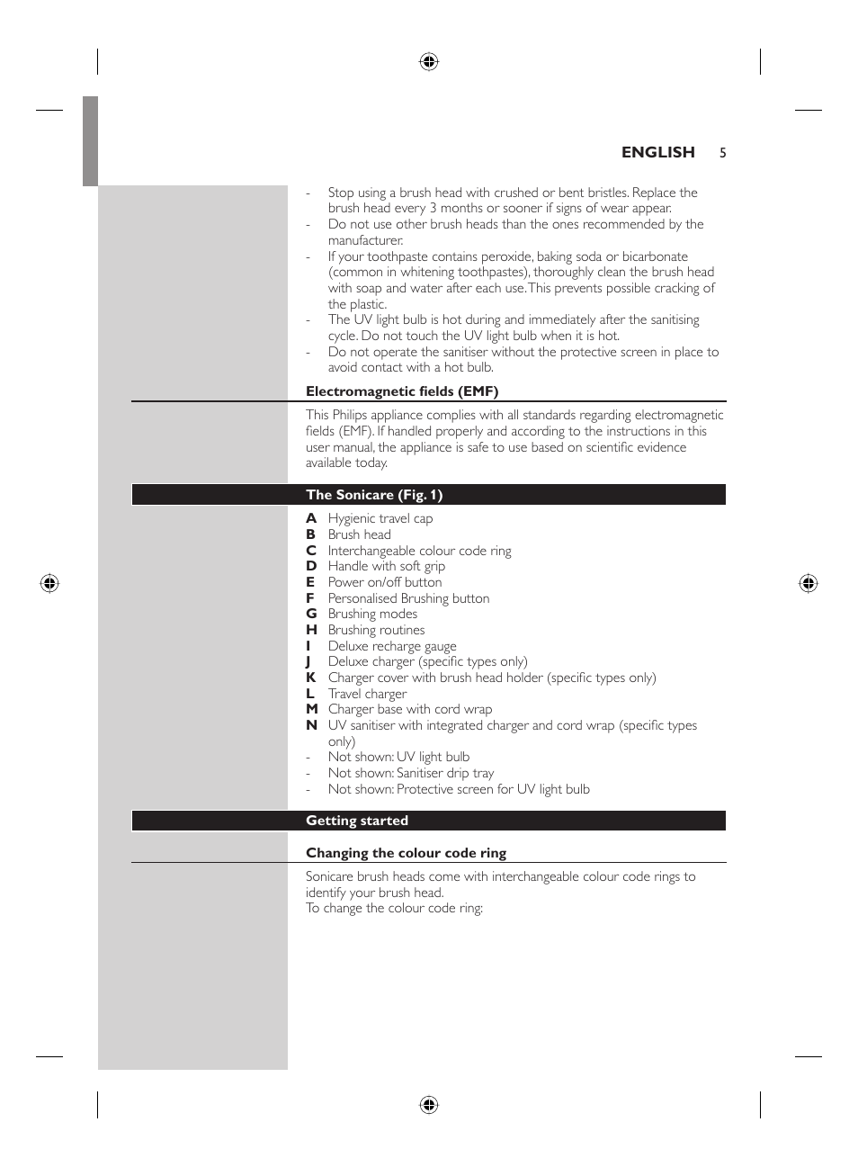 Philips FLEXCARE00 HX6911 User Manual | Page 5 / 64