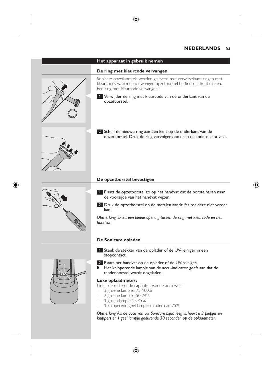 Nederlands | Philips FLEXCARE00 HX6911 User Manual | Page 53 / 64