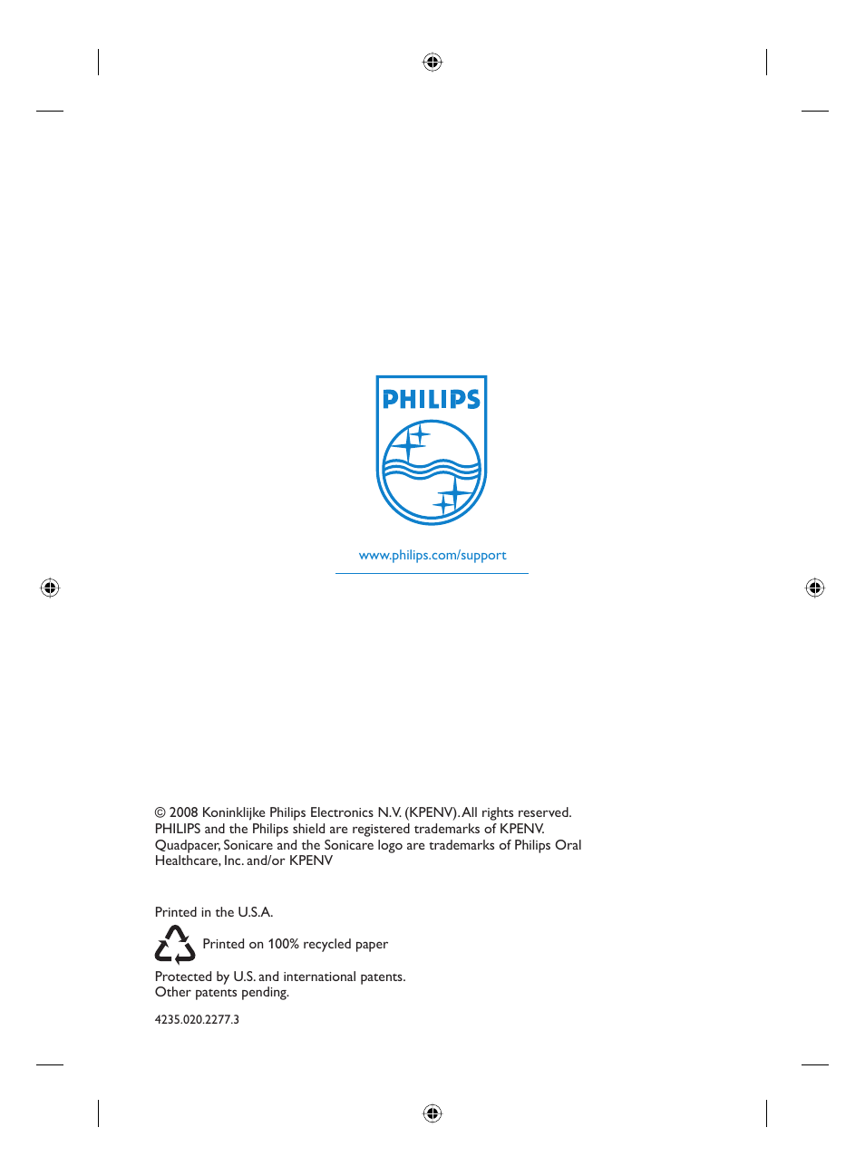 Philips FLEXCARE00 HX6911 User Manual | Page 64 / 64