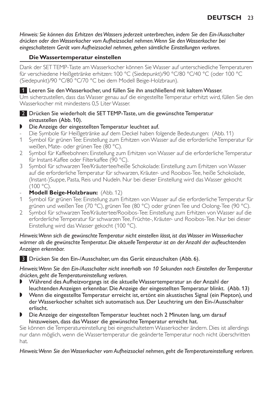 Die wassertemperatur einstellen | Philips HD4686 User Manual | Page 23 / 108