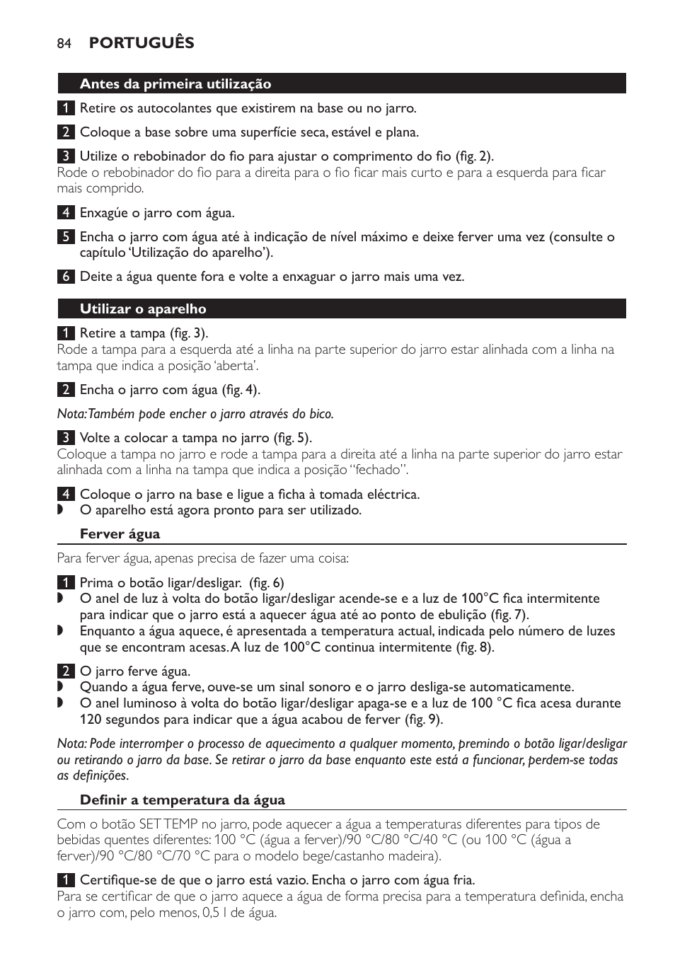 Antes da primeira utilização, Utilizar o aparelho, Ferver água | Definir a temperatura da água | Philips HD4686 User Manual | Page 84 / 108