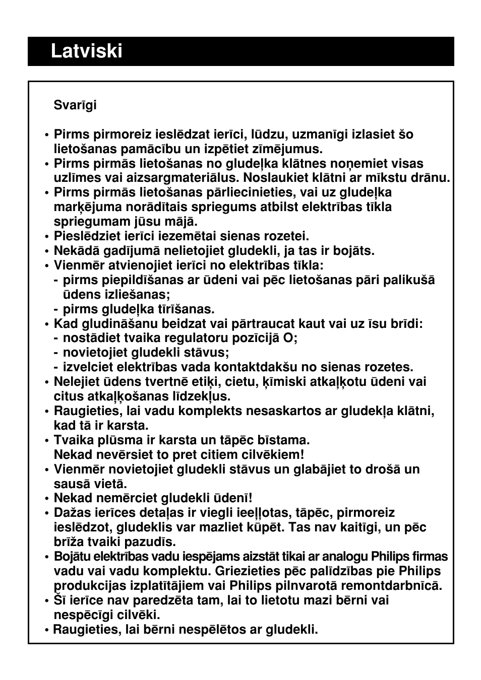 Latviski, Lappuse | Philips HI 312 User Manual | Page 62 / 116
