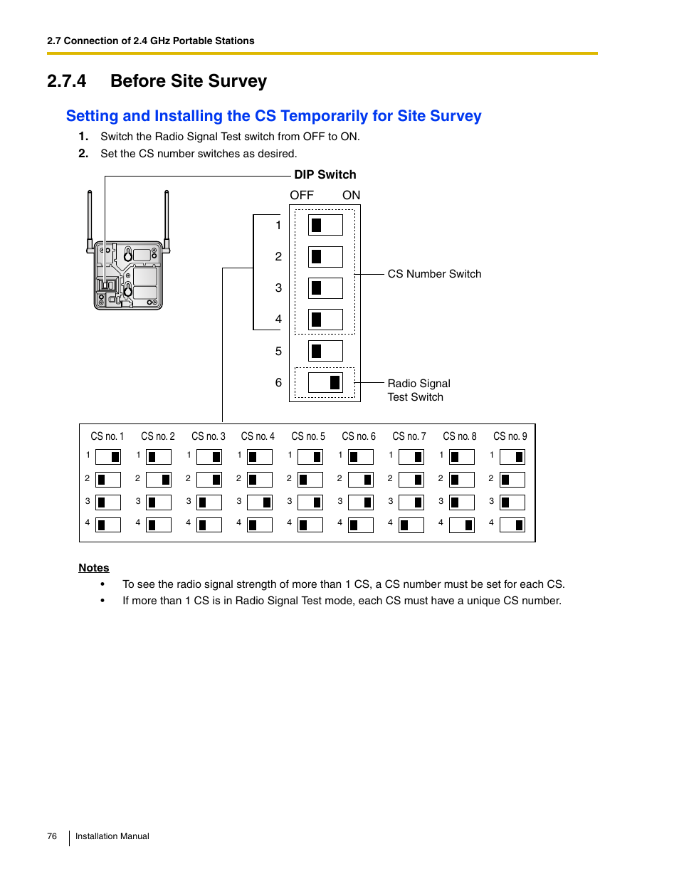 4 before site survey | Philips KX-TAW848 User Manual | Page 76 / 128