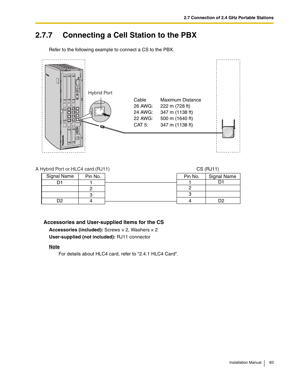 7 connecting a cell station to the pbx | Philips KX-TAW848 User Manual | Page 83 / 128