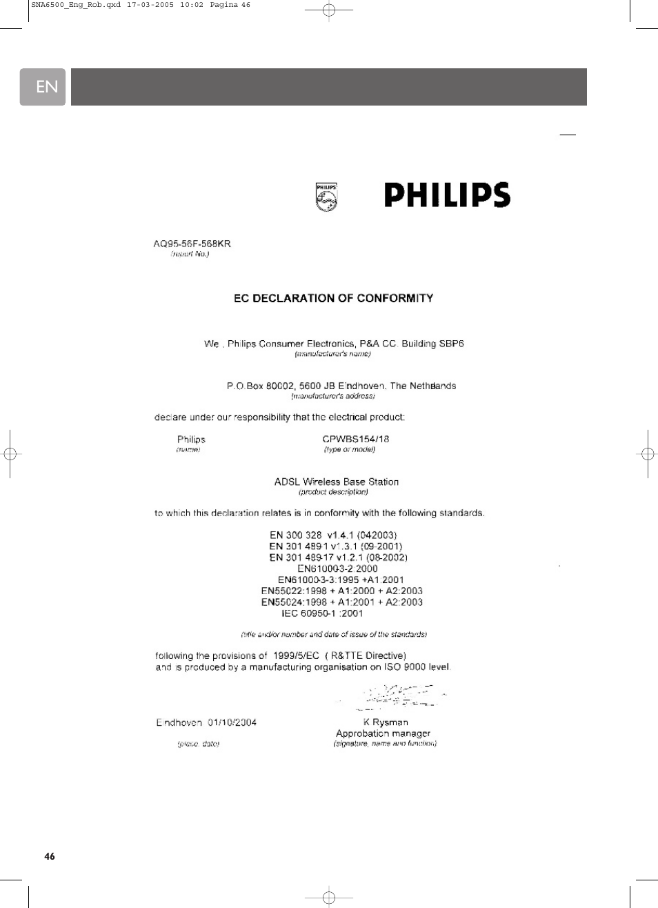 Philips SNA6500 User Manual | Page 46 / 47