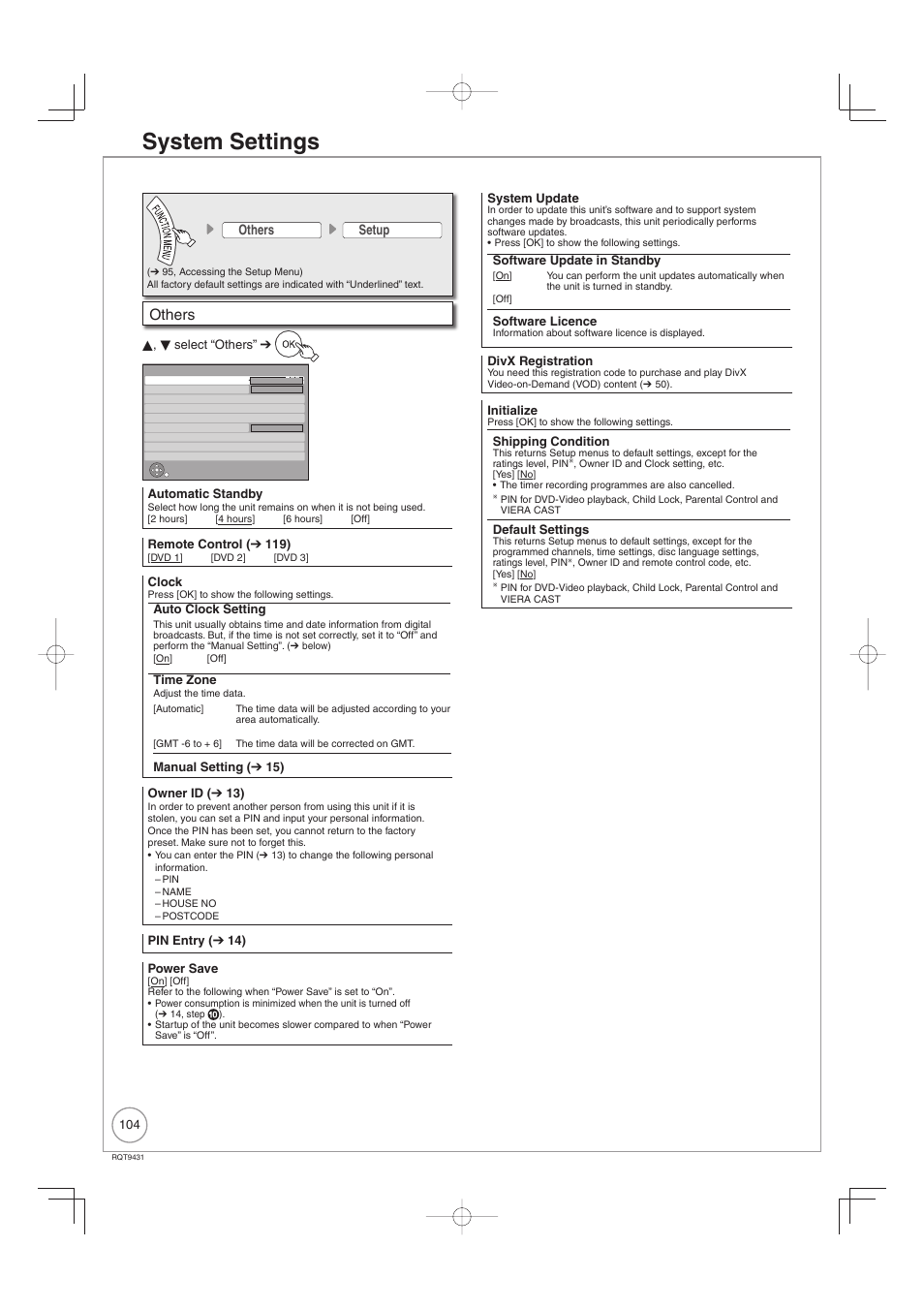 System settings, Others | Philips DIGA DMR-XS350EB User Manual | Page 104 / 140