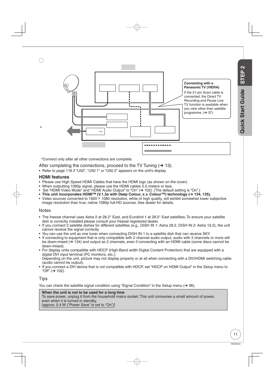 Quic k star t guide step 2 | Philips DIGA DMR-XS350EB User Manual | Page 11 / 140