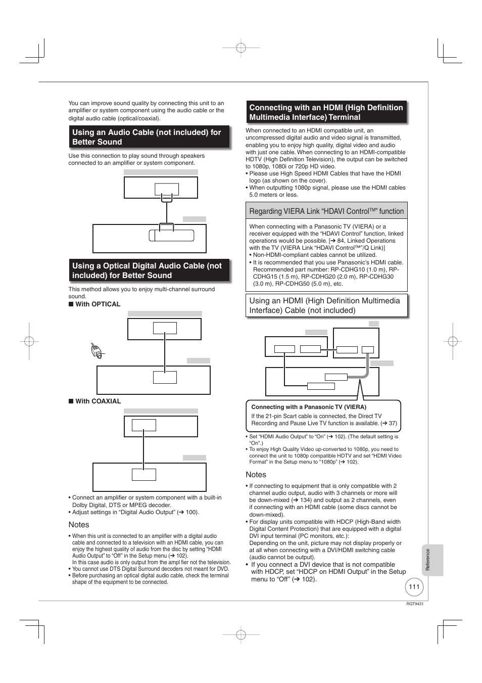 Regarding viera link “hdavi control, Function | Philips DIGA DMR-XS350EB User Manual | Page 111 / 140