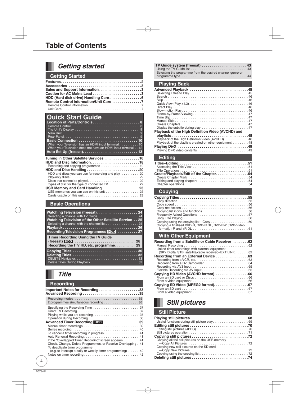 Philips DIGA DMR-XS350EB User Manual | Page 4 / 140
