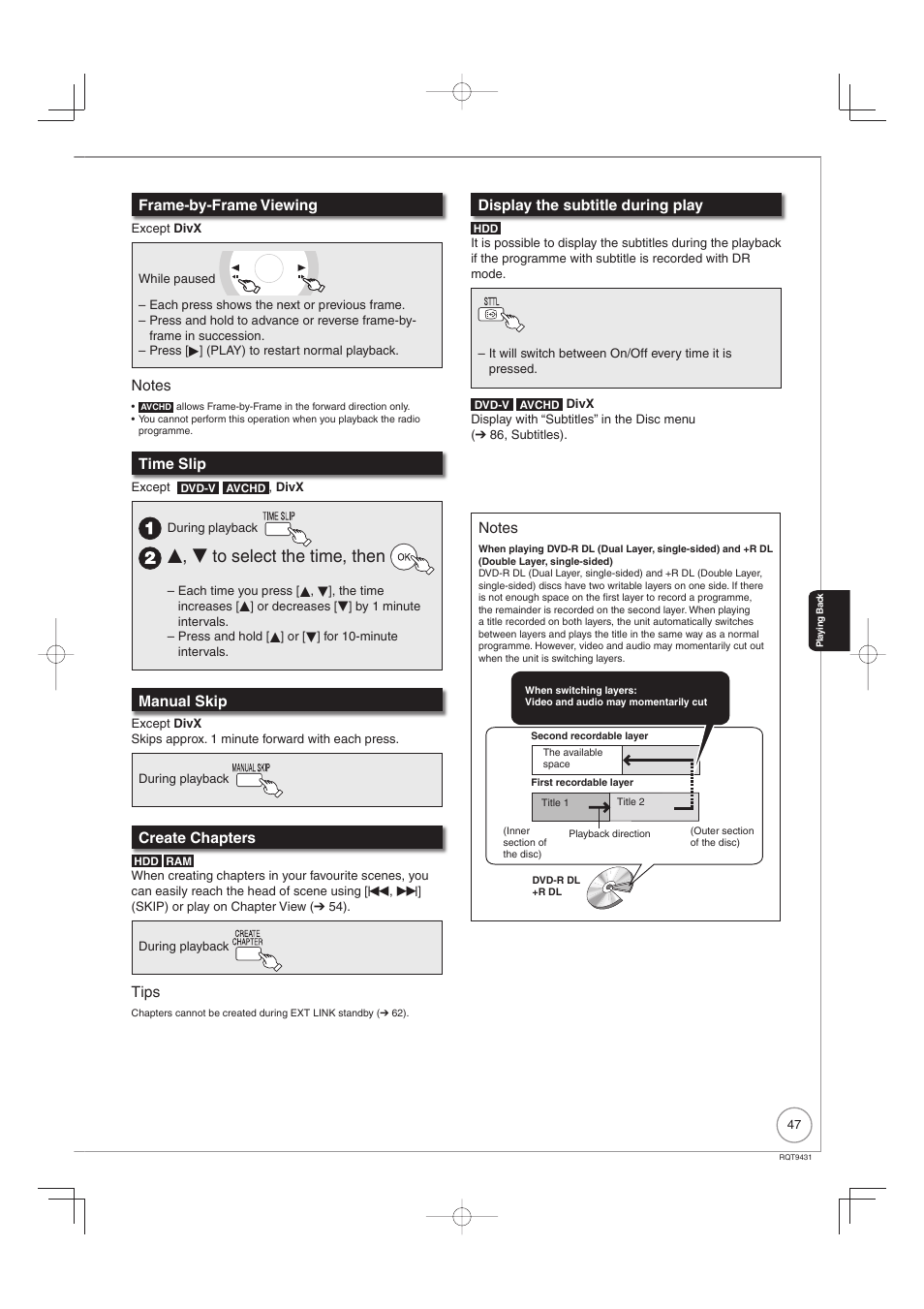 E, r to select the time, then | Philips DIGA DMR-XS350EB User Manual | Page 47 / 140