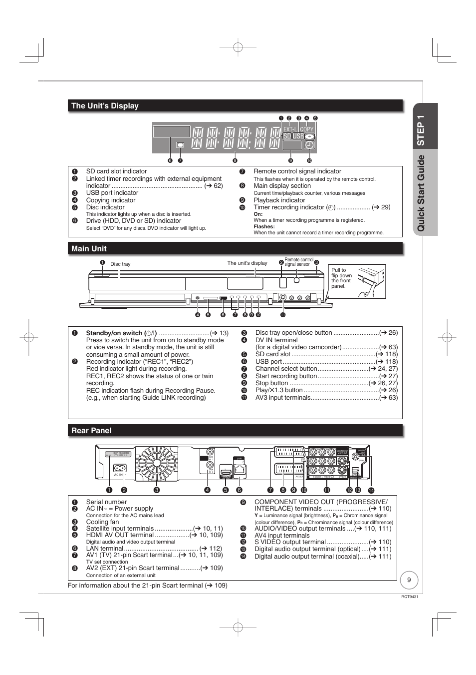 Play, Hddsdvd, Quic k star t guide step 1 | Philips DIGA DMR-XS350EB User Manual | Page 9 / 140