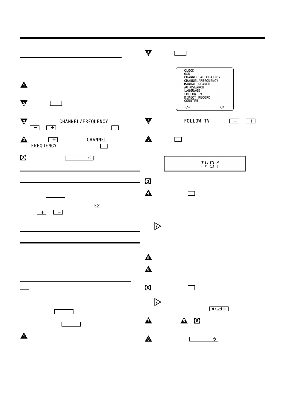 Tv01, Channel number or frequency display, Satellite receiver | Special installation functions, Automatic tv channel allocation (follow tv) | Philips VR400 User Manual | Page 11 / 26