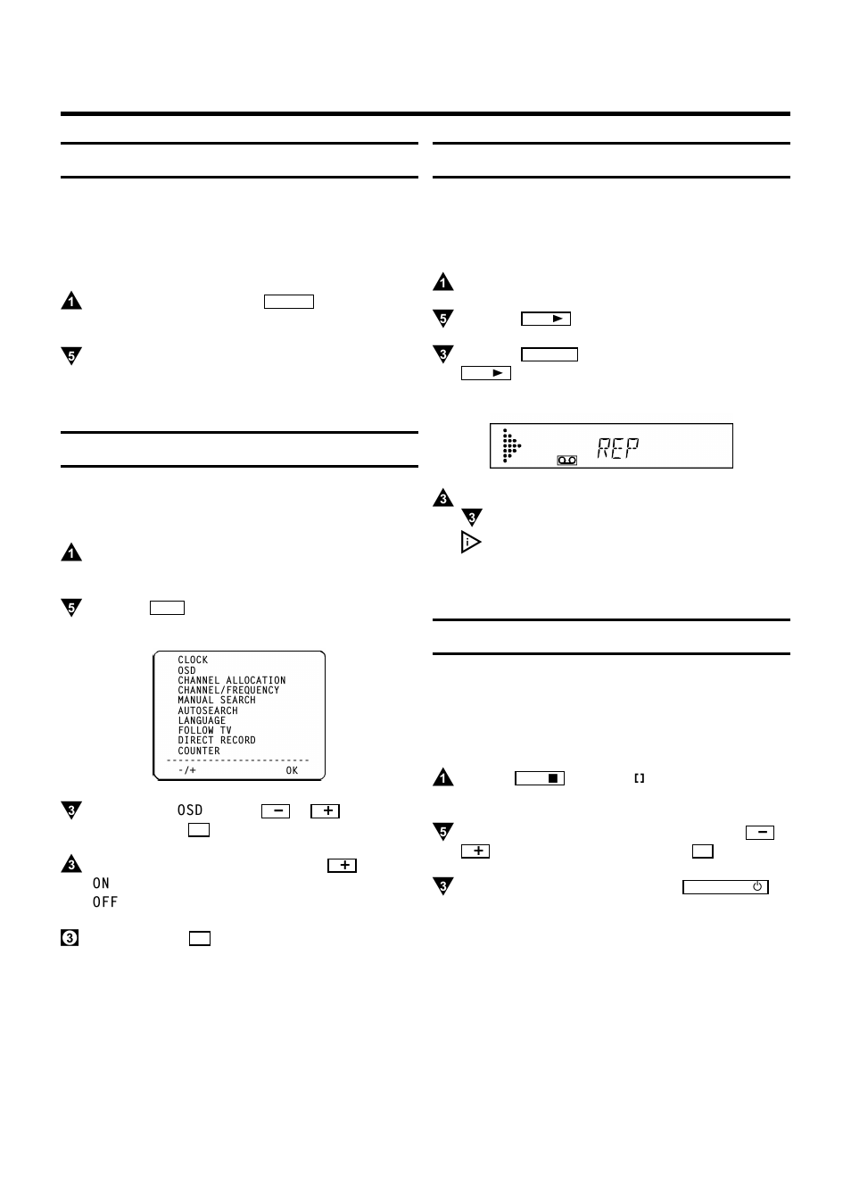 Additional functions, Switching the tv system, Setting the on-screen display (osd) | Continuous playback, Automatic switch-off (tuner mode) | Philips VR400 User Manual | Page 23 / 26