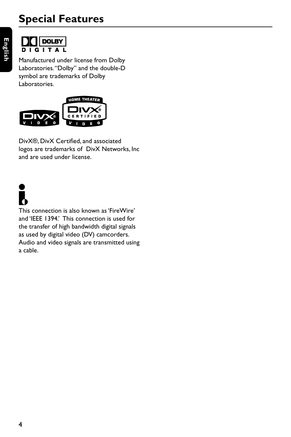 Special features | Philips DVDR3375/93 User Manual | Page 4 / 59