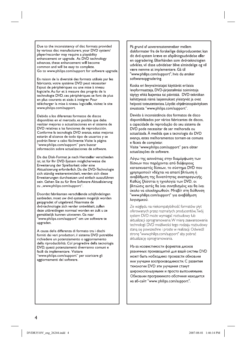 Philips DVDR3512V User Manual | Page 4 / 74