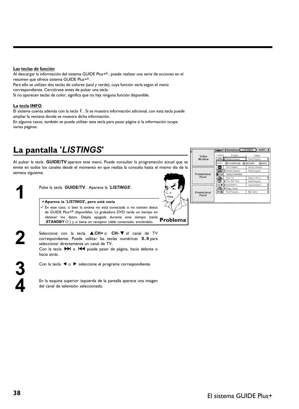 La pantalla ' listings | Philips DVDR 80 User Manual | Page 160 / 228