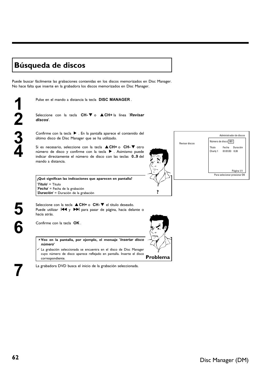 Búsqueda de discos | Philips DVDR 80 User Manual | Page 184 / 228