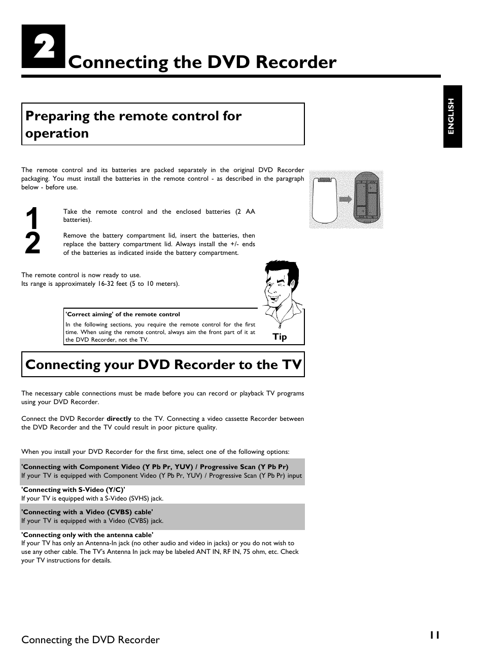 Connecting the dvd recorder | Philips DVDR 80 User Manual | Page 23 / 228