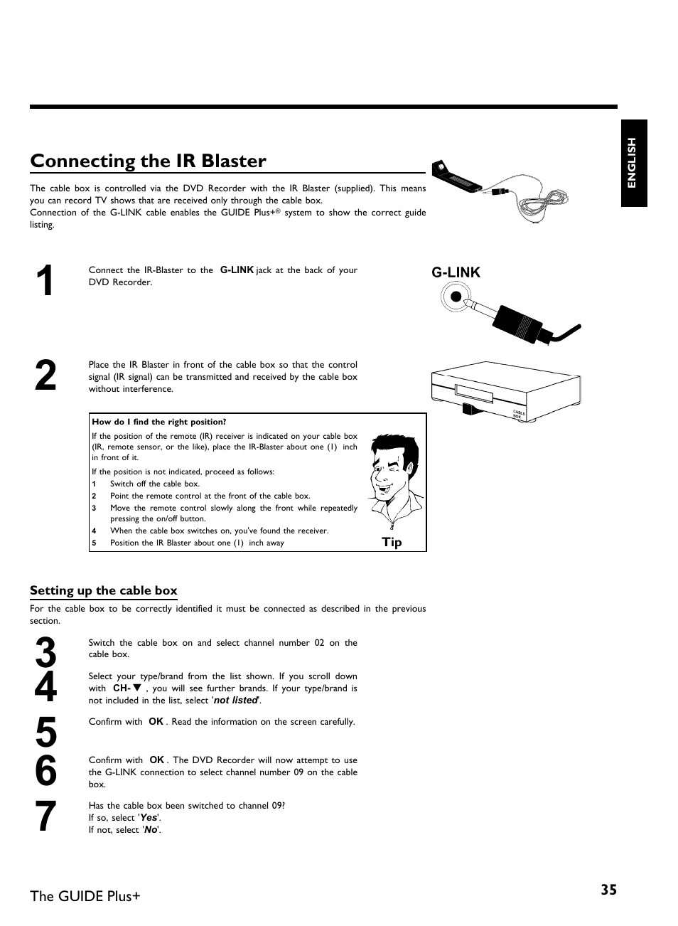 Connecting the ir blaster | Philips DVDR 80 User Manual | Page 47 / 228