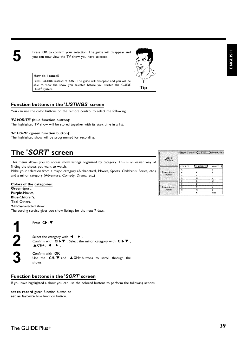 The ' sort 'screen | Philips DVDR 80 User Manual | Page 51 / 228